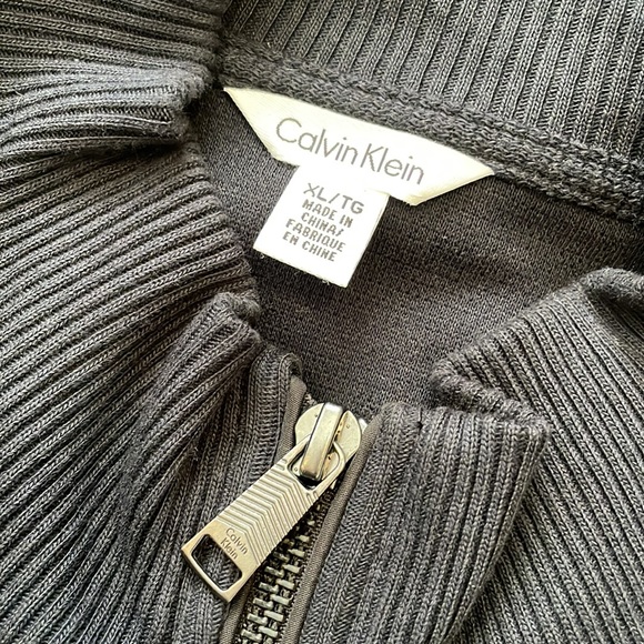 Calvin Klein Black Full Zip 100% Knit Cotton lightweight Jacket XL - Picture 4 of 6